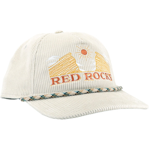 Red Rocks Snapback Hat (Bone Corduroy)