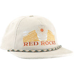 Red Rocks Snapback Hat (Bone Corduroy)