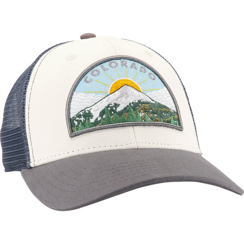 Colorado Mountain Trucker Hat (Cream/Grey)