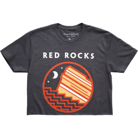 Red Rocks Icon Crop Tee (Charcoal)