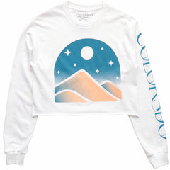 Great Sand Dunes Colorado Long Sleeve Crop T-Shirt