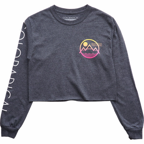 Vibe Mountain Gradient L/S Crop Tee