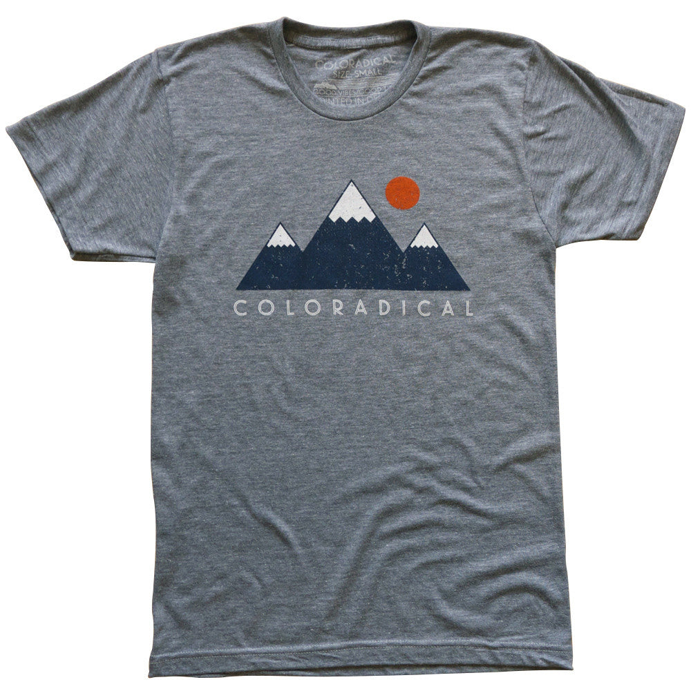 Mountain T Shirt Men - Geometric Mountain Range - Screen Print TShirt Gifts  for Men - Mountain Tee - Geometric T Shirt