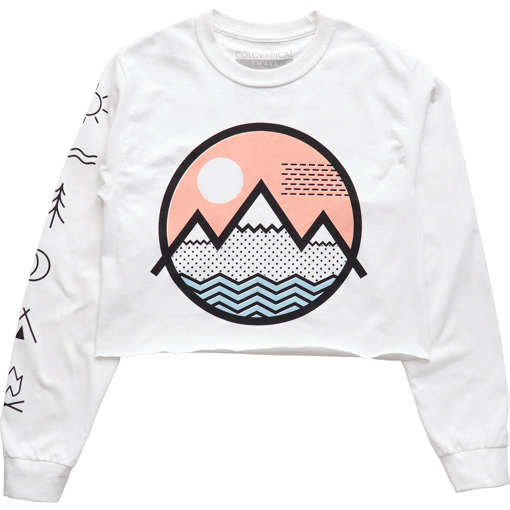 Vibe Mountain Offset L/S Crop Tee